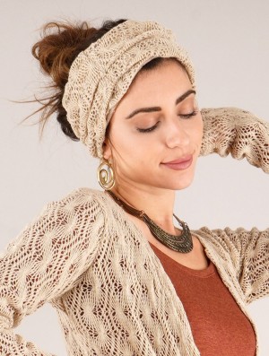 Toonzshop Aikköo Crochet Headband Naisten Hatut Beige | 6243ZLSHX