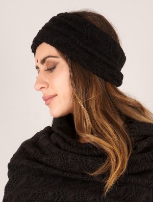 Toonzshop Aikköo Crochet Headband Naisten Hatut Mustat | 2314AMGPR