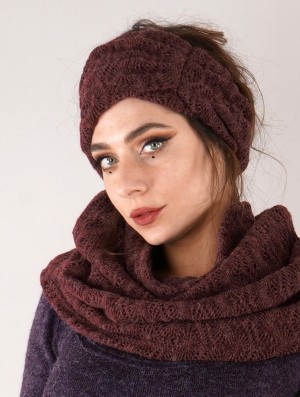 Toonzshop Aikköo Crochet Headband Naisten Hatut Wine | 4367COGNT