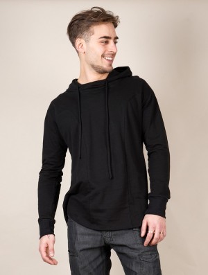 Toonzshop Aldaron Hooded Long Sleeve Shirt Miesten Paita Mustat | 5041XTDAI