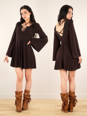 Toonzshop Bohemian Dress "Orphée" Naisten Mekko Ruskea | 6508QHXWU