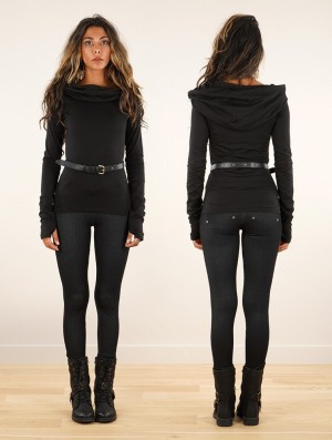 Toonzshop Chryzz Long Sleeve Top Naisten Topit Mustat | 6139YEUVD