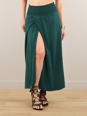Toonzshop Dune Wrap Long Skirt Naisten Hame Emerald | 8740VOSMC