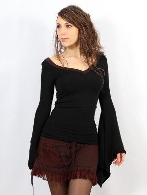 Toonzshop Eo-kimö Flared Sleeve Sweater Naisten Villapaita Mustat Ruskea | 4936WYIXK