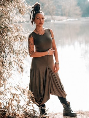 Toonzshop Ezra Sleeveless Long Dress Naisten Mekko Vihreä | 3781TRNZI