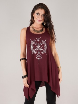 Toonzshop Ilanga Printed Knotted Sleeveless Tunic Naisten Topit Hopea | 8410ZATGM