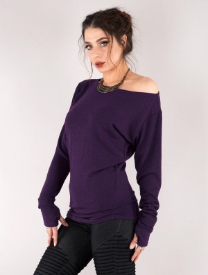 Toonzshop Kayäaz Batwing Sleeve Sweater Naisten Villapaita Violetit | 9132EDPHZ