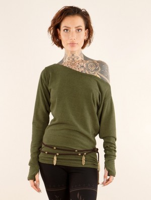 Toonzshop Kayäaz Batwing Sleeve Sweater Naisten Villapaita Vihreä | 1082HVGSL