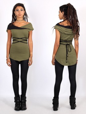 Toonzshop Liskä Hooded Tank Top Naisten Hihaton Paita Vihreä | 8692HFNQX