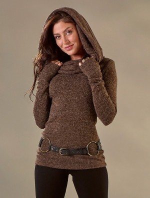 Toonzshop Mantra Big Collar Sweater Naisten Villapaita Ruskea | 8541PFOCT