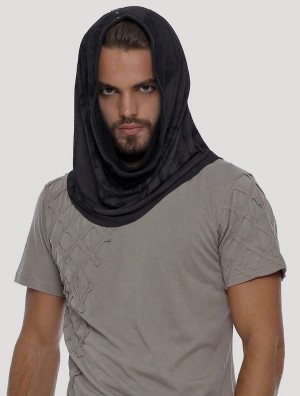Toonzshop Marble Hooded Neck Warmer Naisten Scarves & Snoods Mustat | 6923VHOXD