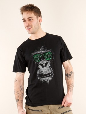 Toonzshop Matrix Gorilla Printed Short Sleeve T-shirt Miesten T-Paita Mustat | 3207NOQED