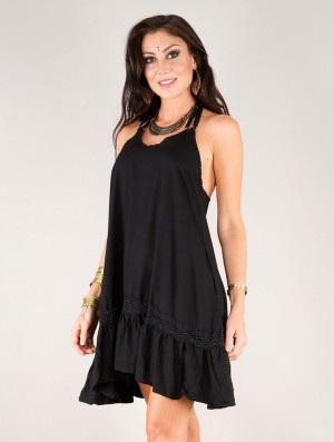 Toonzshop Maya Bare Back Short Dress Naisten Mekko Mustat | 1807FKWJI