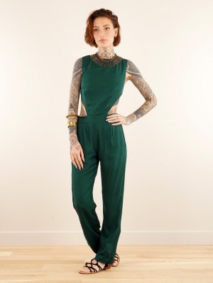 Toonzshop Minyar Bare Back Strappy Jumpsuit Naisten Jumpsuit Forest | 2194VAUQF
