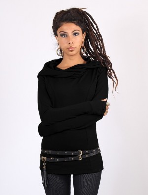 Toonzshop Myäa Hooded Sweatshirt Naisten Collegepaita Mustat | 3064EFKVZ