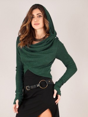 Toonzshop Nadjäa Short Pullover Naisten Villapusero Sinivihreä | 9405ADSUV