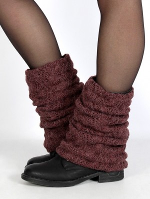 Toonzshop Naïlae Crochet Legwarmers Naisten Legwarmer Wine | 4821RTQLO