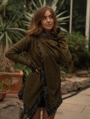 Toonzshop Namkha Heimaey Cardigan Naisten Neuletakki Vihreä | 5043IMCZS