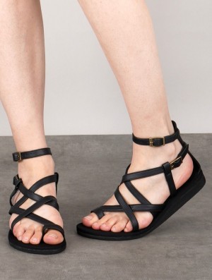 Toonzshop Nayru Gladiator Sandals Naisten Sandaalit Mustat | 0213ERJKB