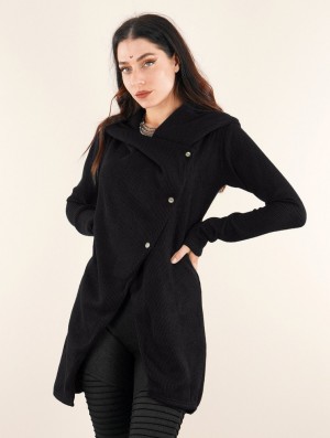 Toonzshop Panimya Large Collar Crossed Front Jacket Naisten Takit Mustat | 5163EGHML