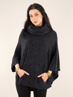 Toonzshop Poncho "Taraka" Naisten Ponchot Tummanharmaat | 6239JGCLO