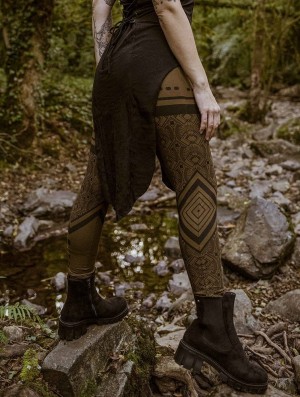 Toonzshop Rinji Floral Circuit Printed Long Leggings Naisten Leggings Oliivinvihreä Vihreä | 9054PDSHE