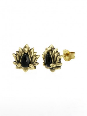 Toonzshop Saguna Onyx Stud Earrings Naisten Jewels | 2685PFMVC