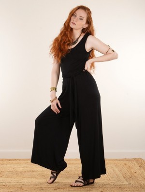 Toonzshop Samatra Sleeveless Flared Jumpsuit Naisten Jumpsuit Mustat | 1052SMLWU