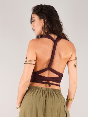 Toonzshop Wakiza Infinity Crop Top Bra Naisten Rintaliivit Ruskea | 6085CAEXN